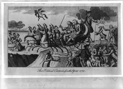 The political cartoon for the year 1775