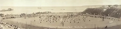 Panoramic view of an outdoor pageant, Plymouth, Massachusetts