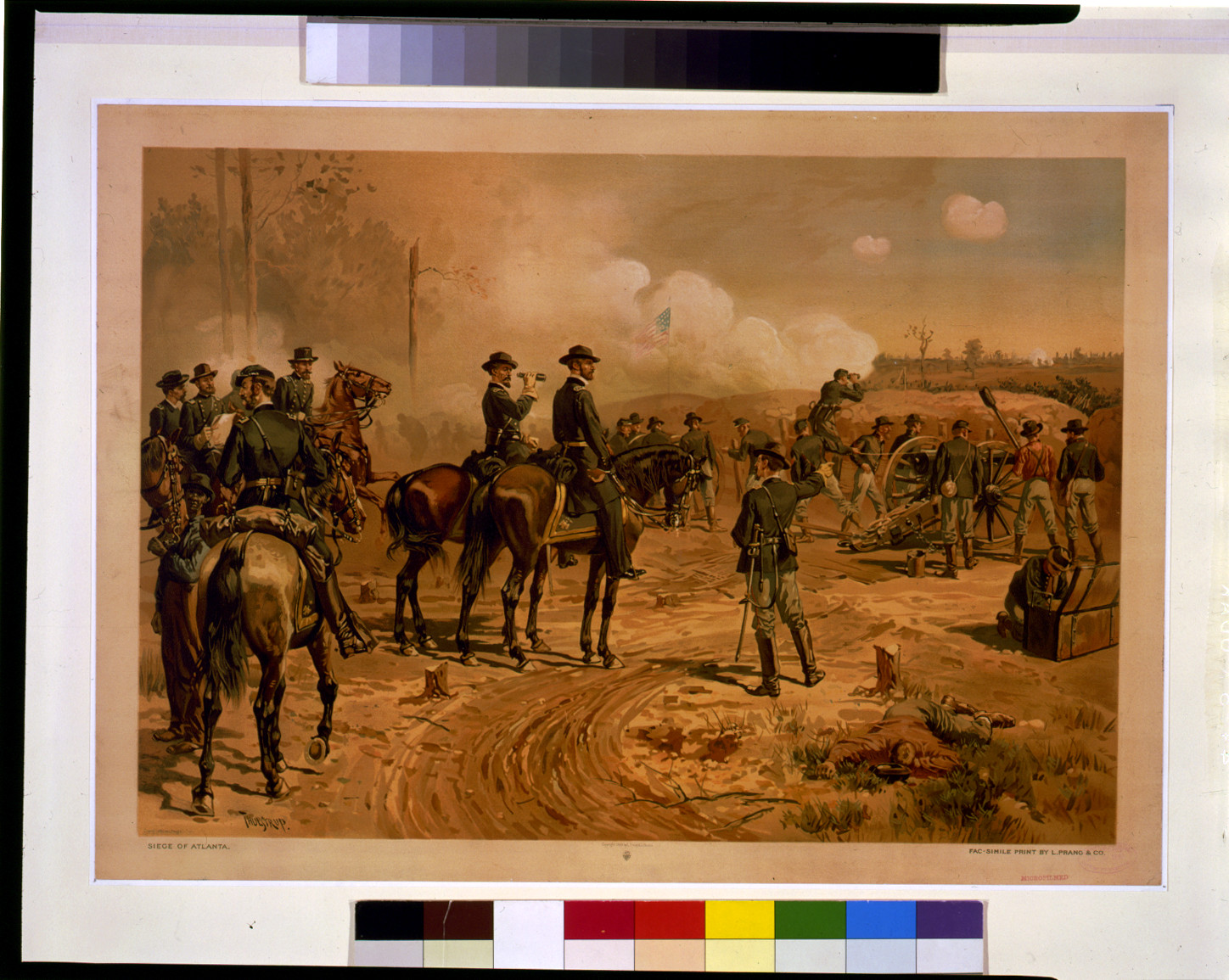 Siege of Atlanta / Thulstrup ; fac-simile print by L. Prang & Co., c1888. — antique lithograph