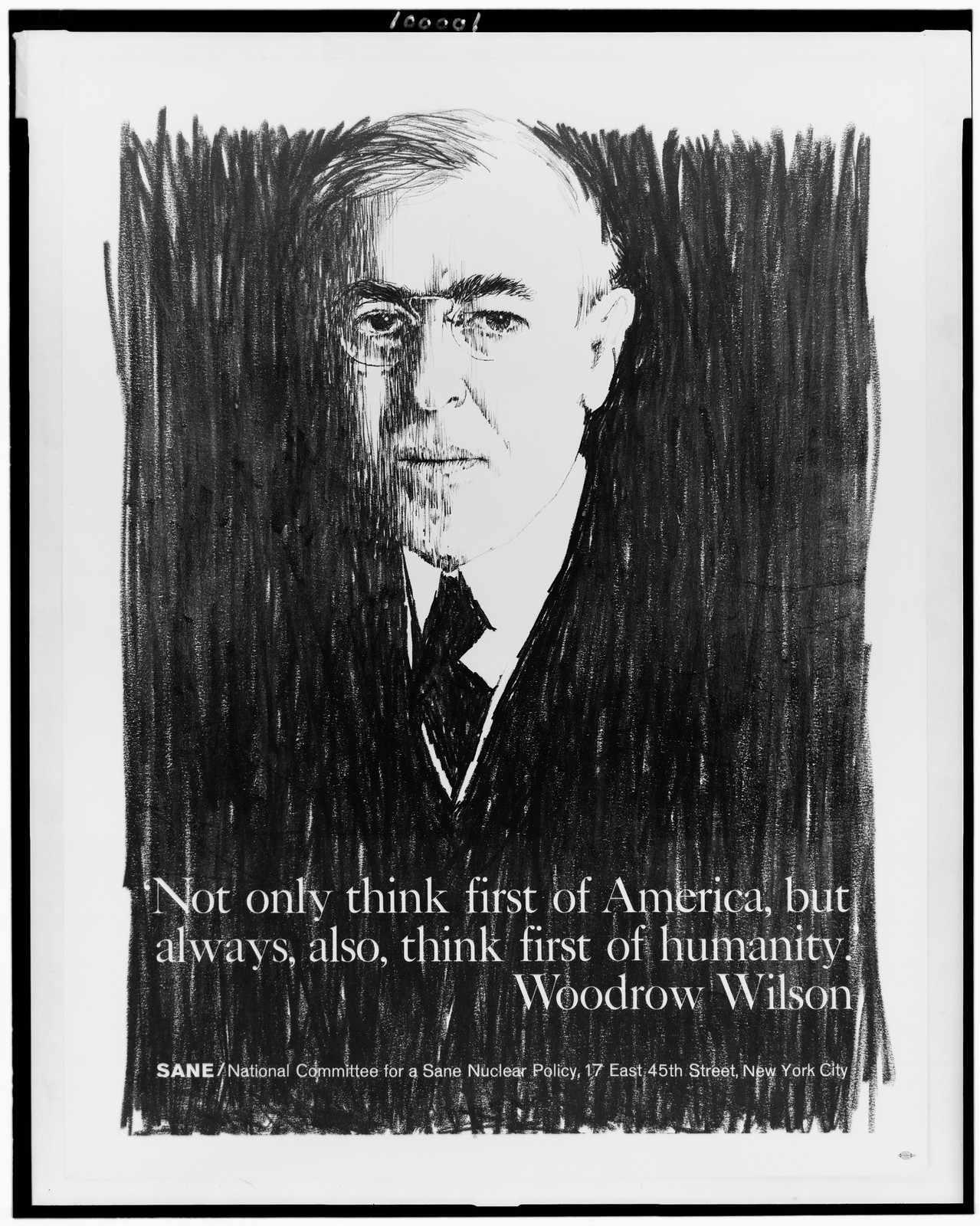 Vintage Americana Print - Not only think first of America, but always — historic print