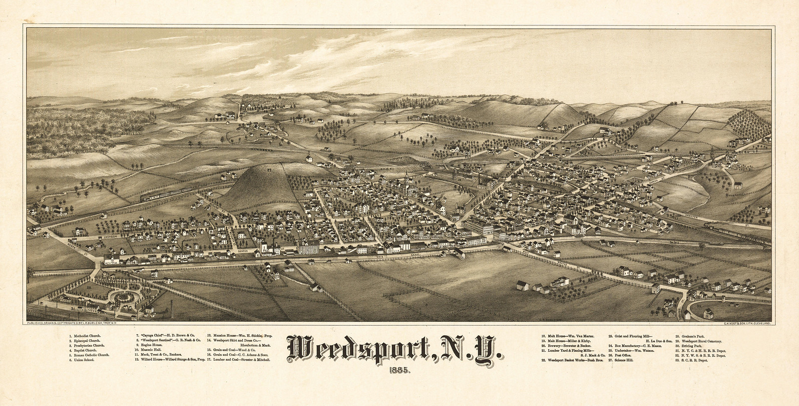 Weedsport, New York, 1885, 1885 — antique map