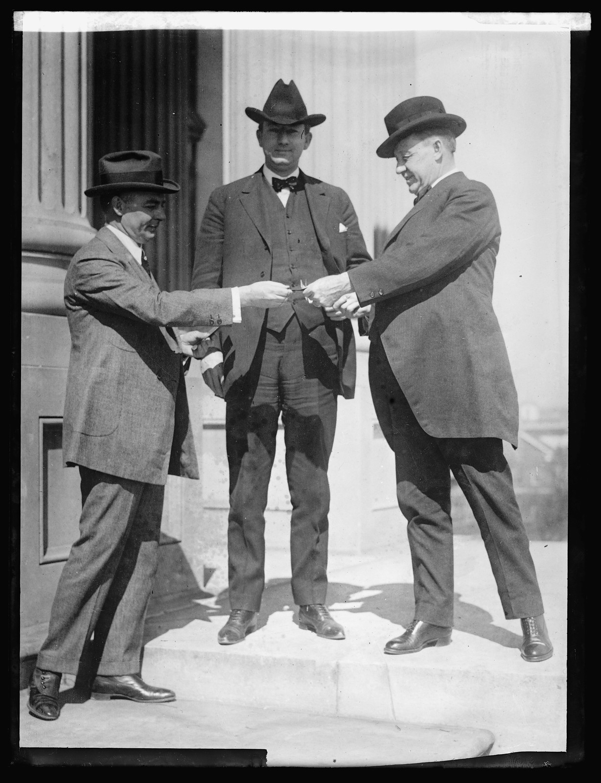 Eddie Eynon, Pat Harrison, Sen. Fernald, 3/17/22, [19]22 March 17. — historic photograph