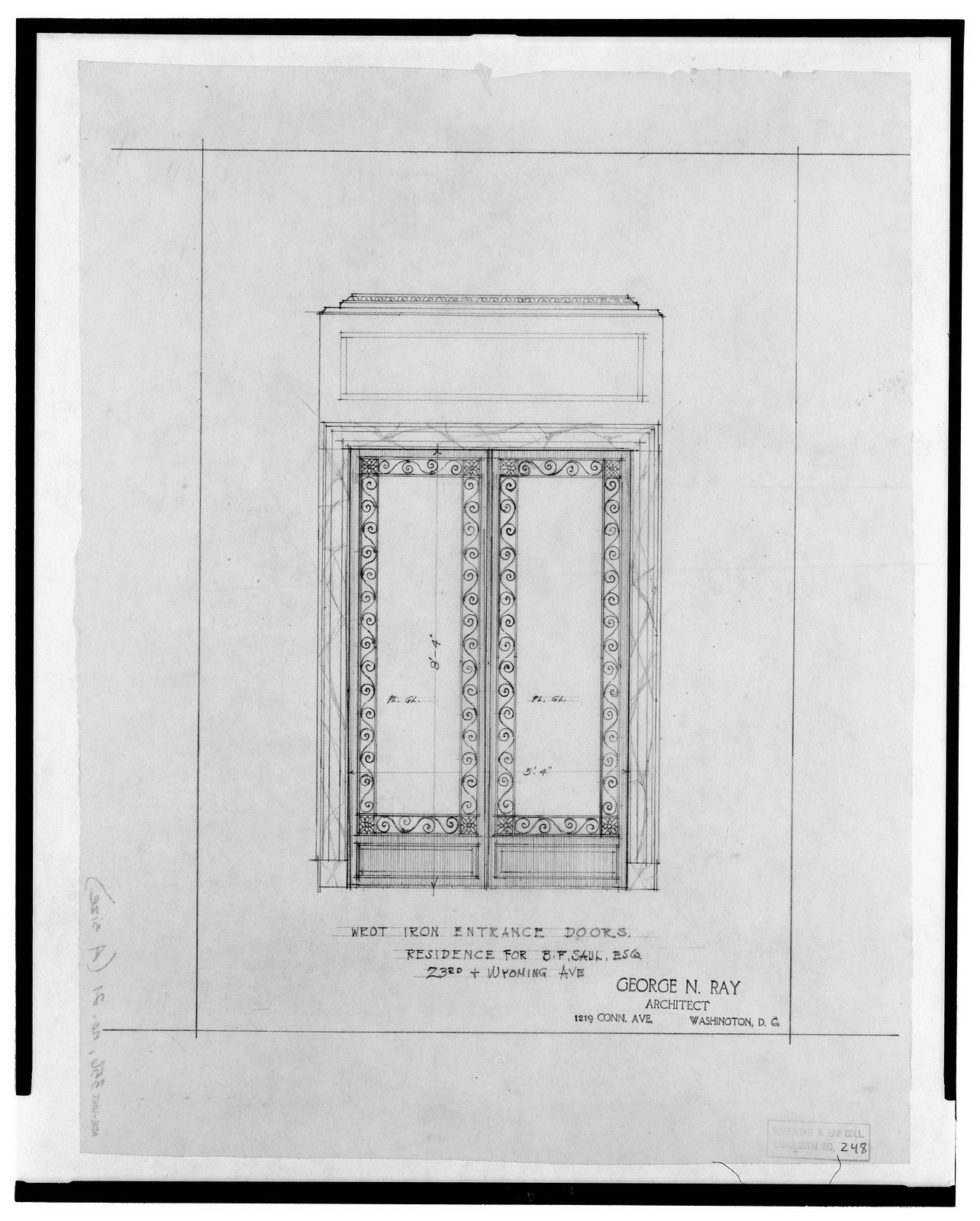 Vintage Building Photo - Washington DC - House (residence) for B.F (2) — historic image