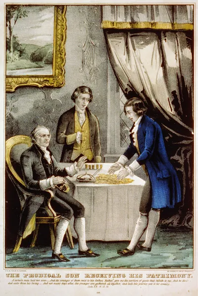 The prodigal son receiving his patrimony