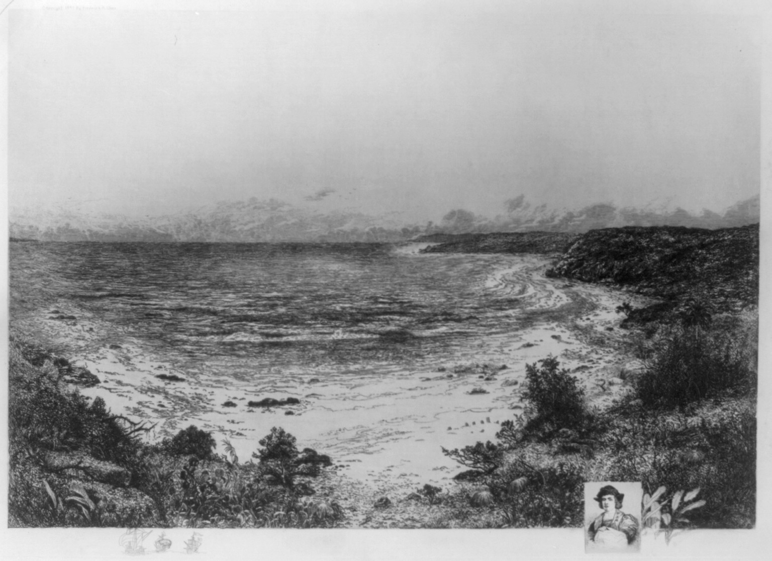 [The first landing place of Columbus], c1892 Nov. 25. — historic print