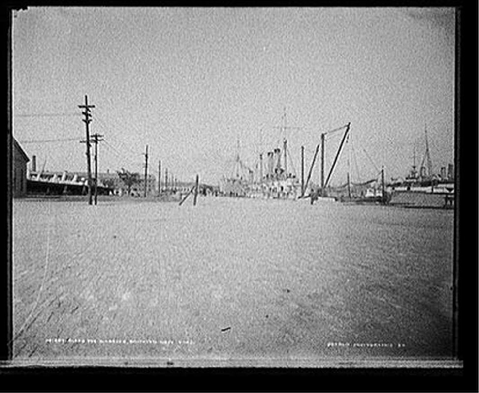 The Wharves, Brooklyn Navy Yard, [between 1890 and 1901] — historic photograph