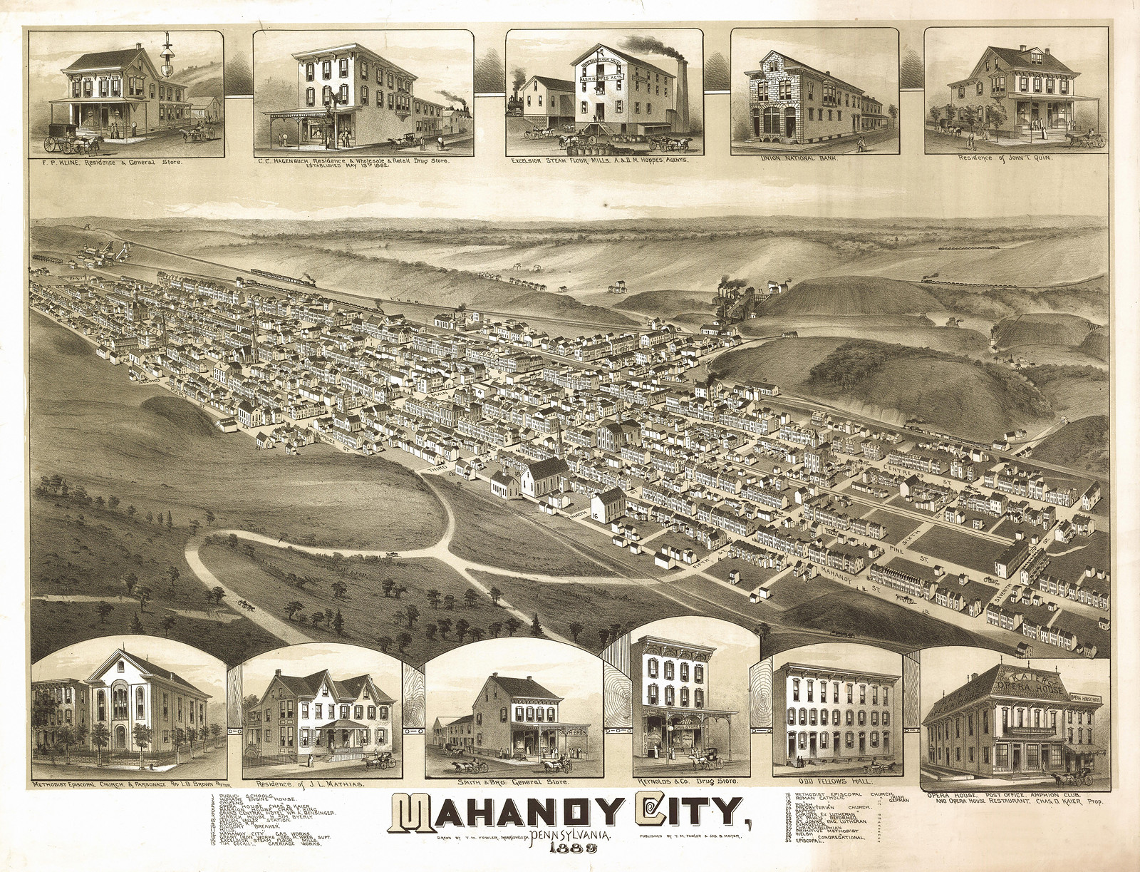 Mahanoy City, Pennsylvania, 1889, 1889 — antique map