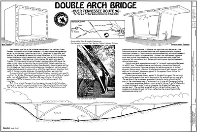 Double Arch Bridge over Tennessee Route 96, measured drawing sheet