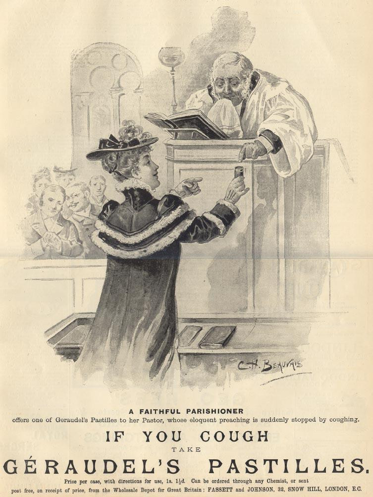 A Faithful Parishioner Offers Geraudel's Pastilles to Her Pastor — historic image