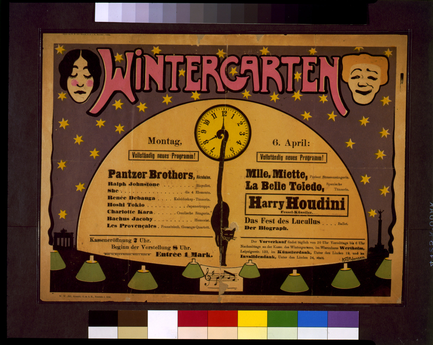 [Houdini at the Wintergarten, Berlin], 1903 — vintage poster