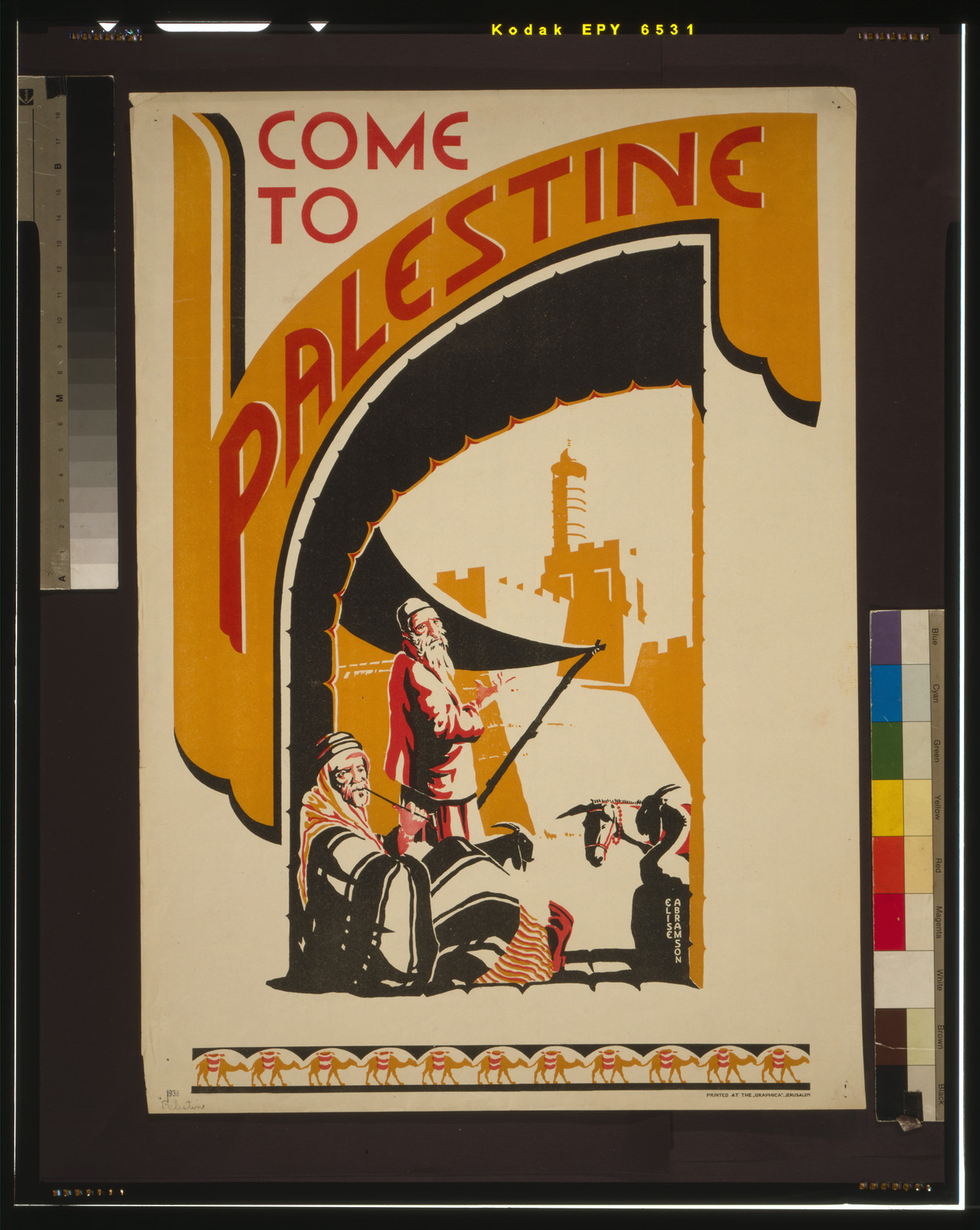 Come to Palestine / Elise Abramson., 1938 — vintage poster