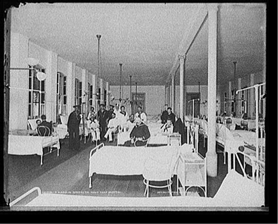 A Ward in Brooklyn Navy Yard Hospital, [between 1890 and 1901] — historic photograph