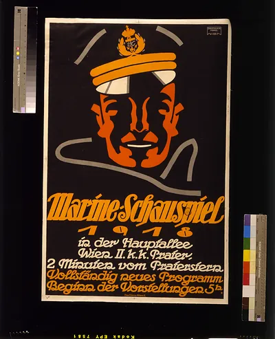 Marine-Schauspiel 1918, poster for the Wien Prater show