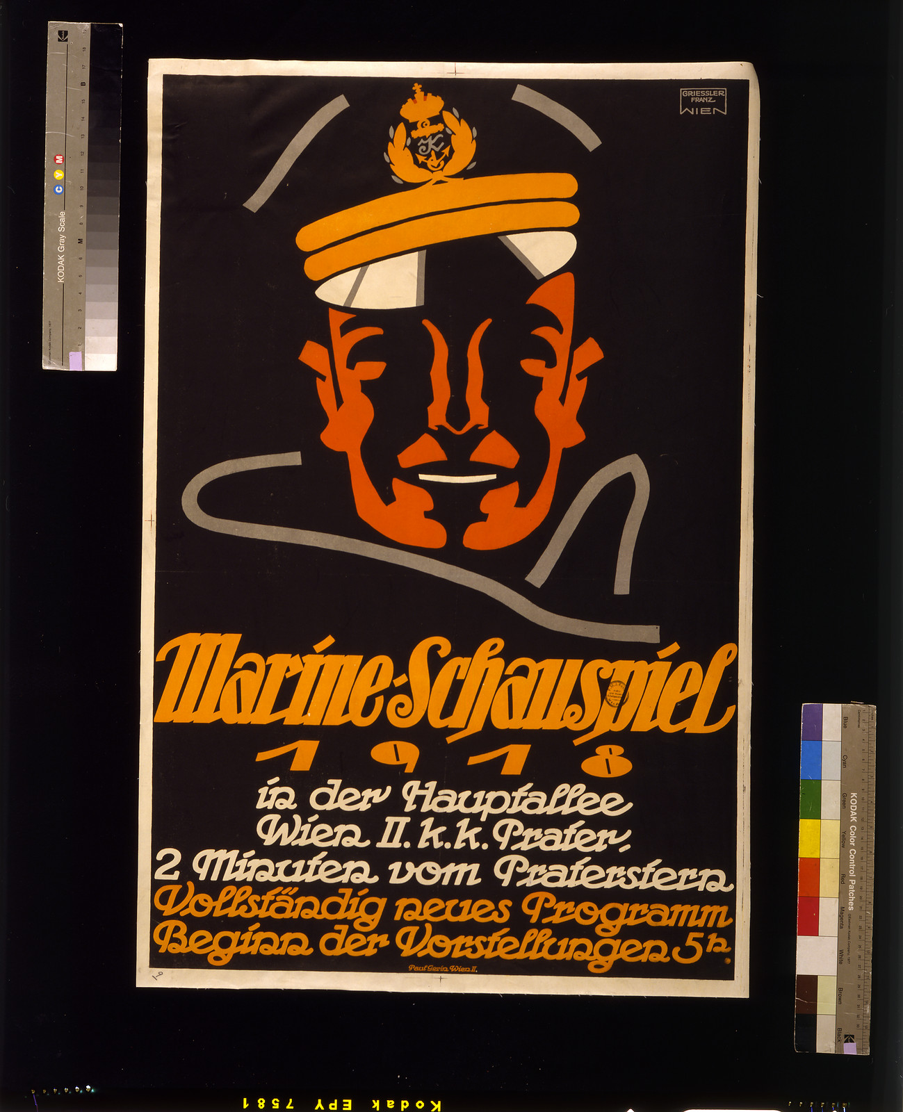 Marine-Schauspiel 1918, poster for the Wien Prater show, 1918 — vintage poster
