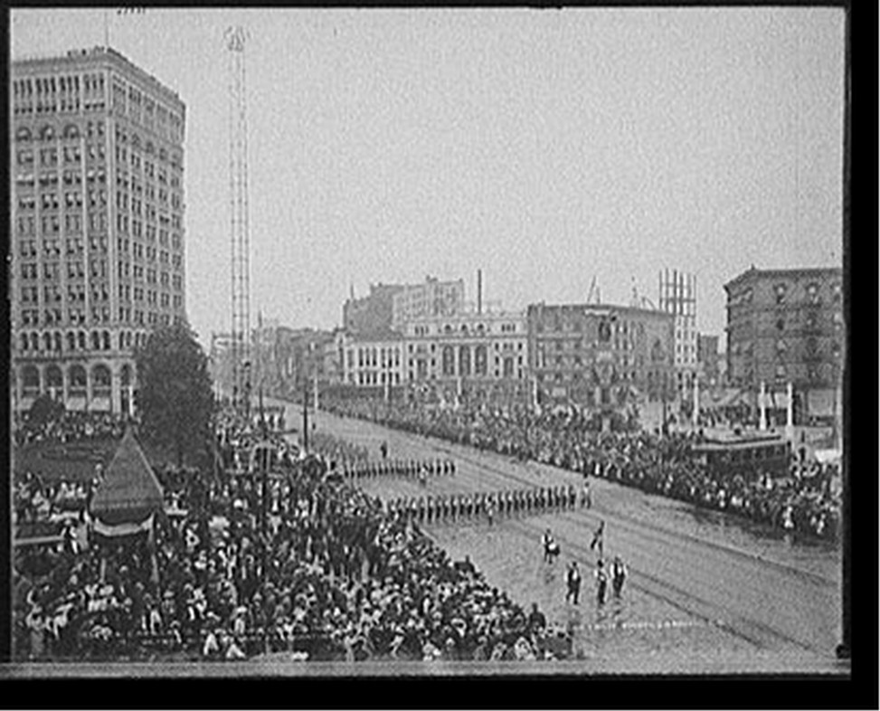 Cadillac's body guard, civic & industrial parade, Detroit bi-centenary celebration, c1901. — historic photograph
