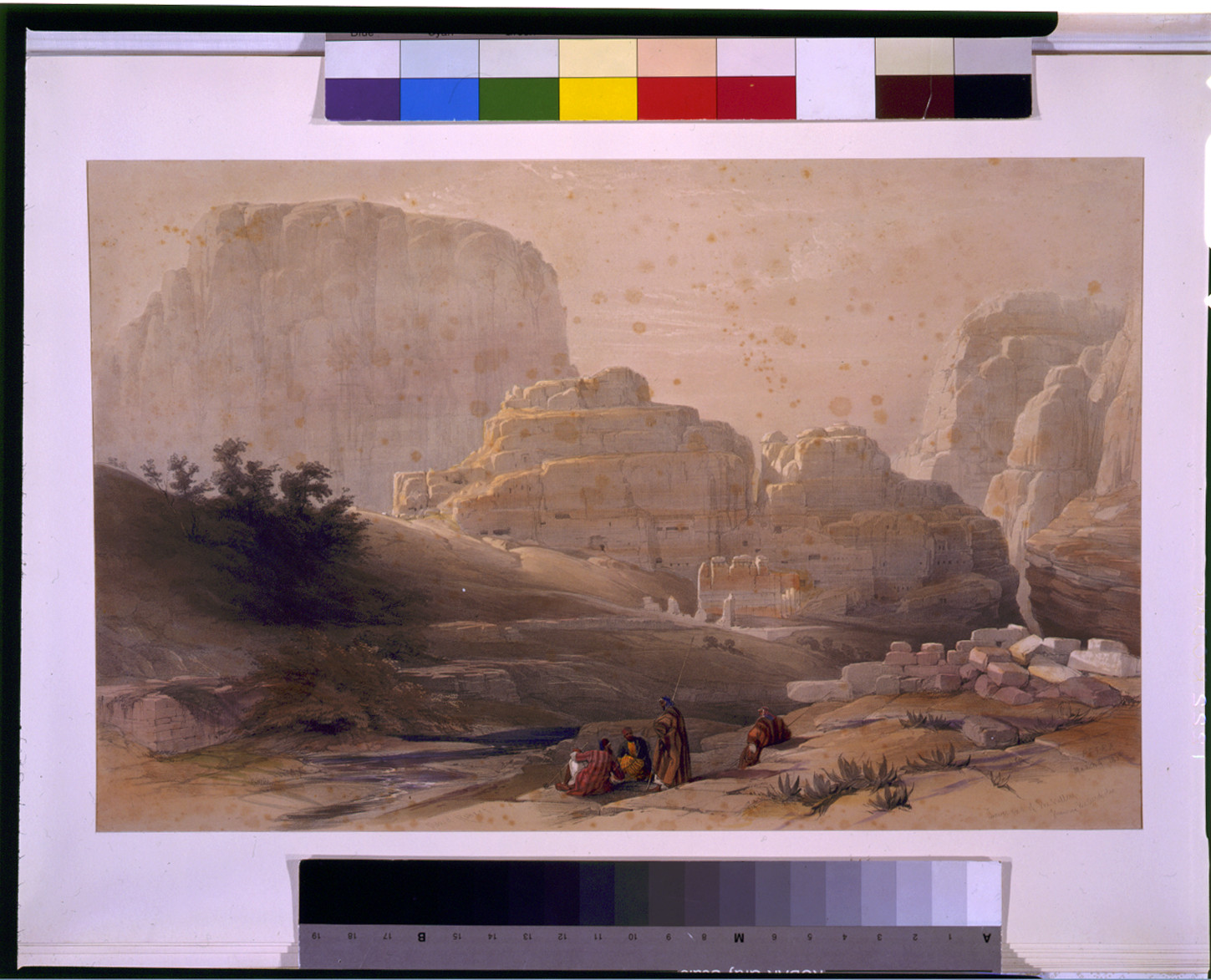 Lower end of the valley showing the Acropolis Petra March 9th 1839 / David Roberts., [published between 1844 and 1845] — antique lithograph