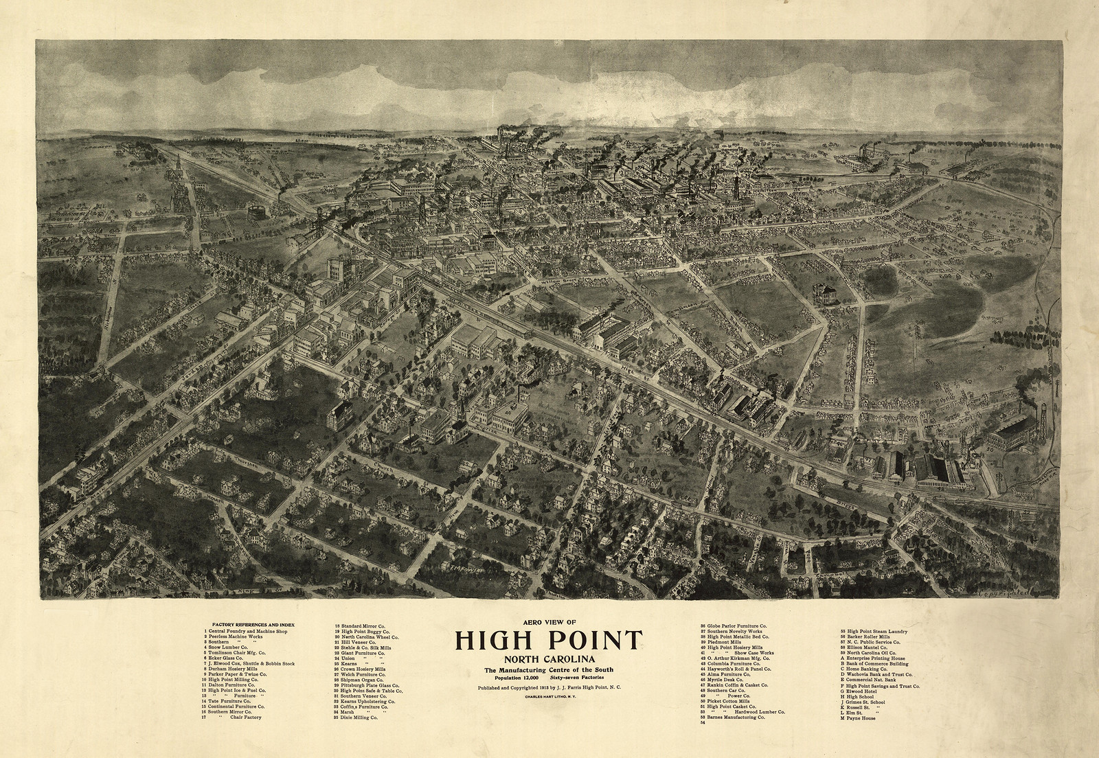 High Point, North Carolina, 1913, 1913 — antique map