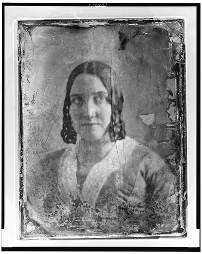 Daguerreotype portrait of a woman with dark hair