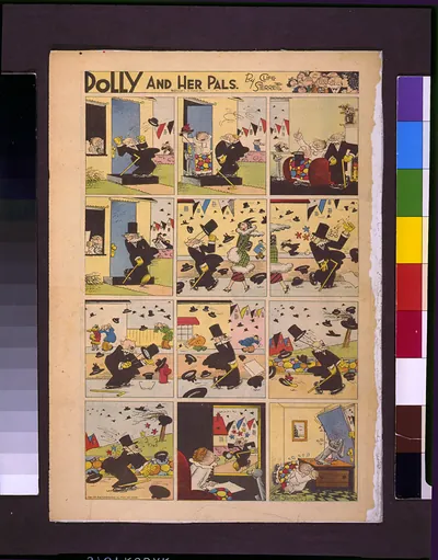 Polly and her pals. [Pa leaves the house on a windy day] / Cliff Sterrett.