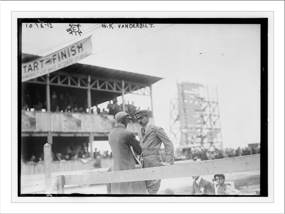 W.K. Vanderbilt at racetrack, 10/1/10. — historic photograph