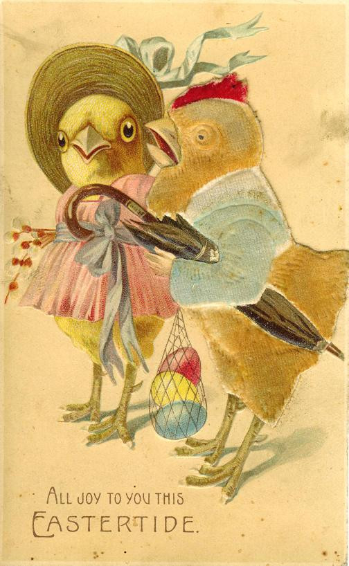 All Joy to You This Eastertide, chick Easter card — historic image