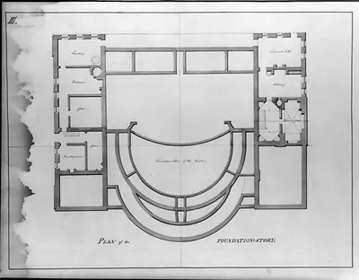 Plan of the Foundation Story of a Theatre and Hotel