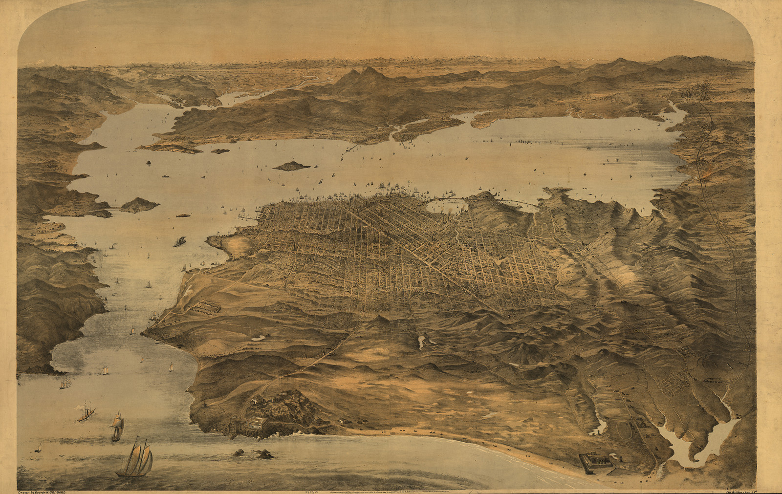San Francisco, California, 1868, 1868 — antique map
