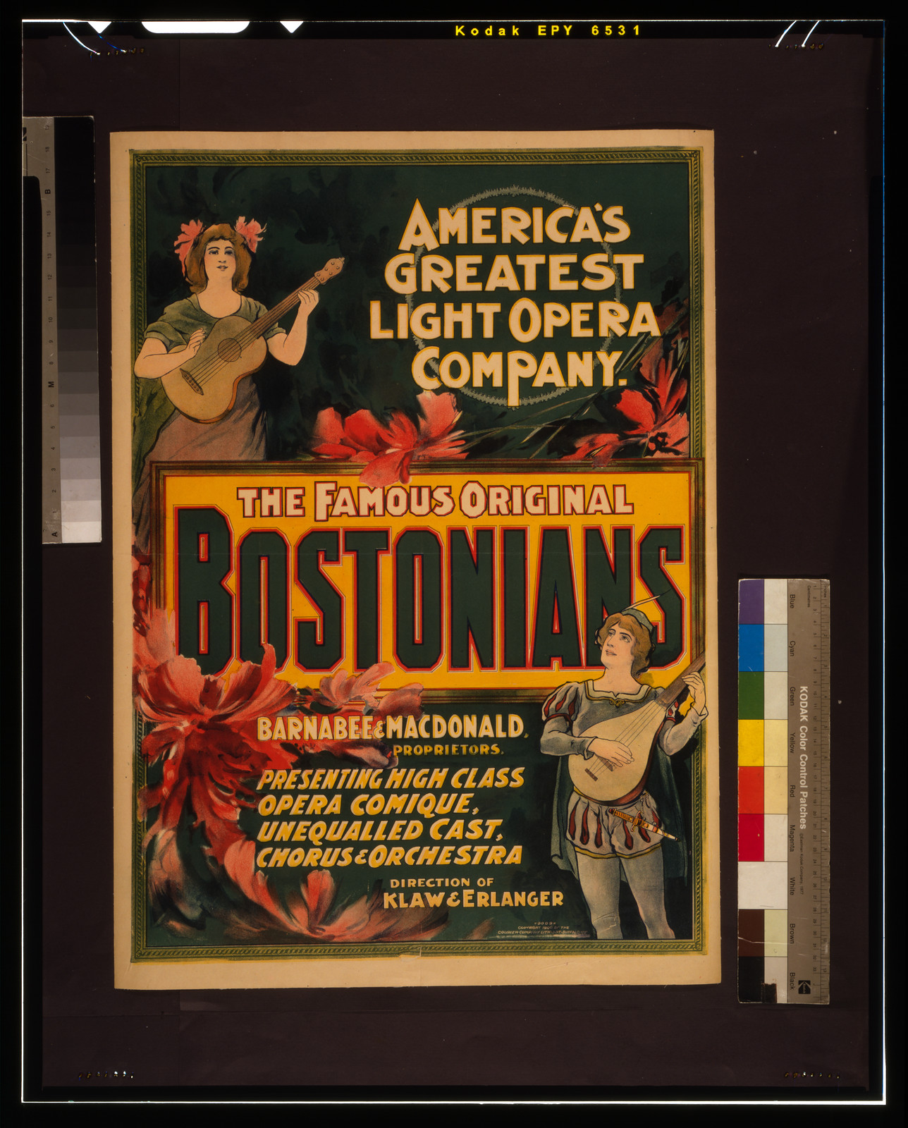 The famous original Bostonians America's greatest light opera company., Buffalo, N.Y. : Courier Company, Lith. Dpt., c1900. — vintage poster