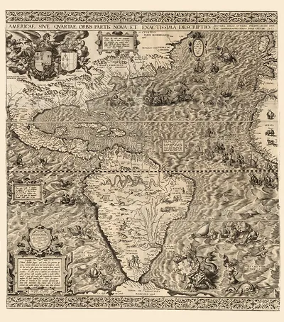 Map of the Americas with Latin title