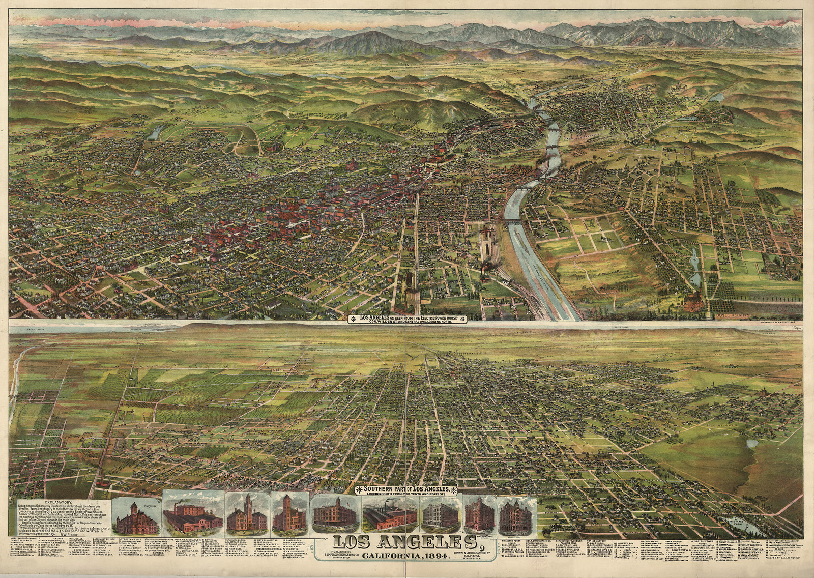 Los Angeles, California, 1894, 1894 — antique map