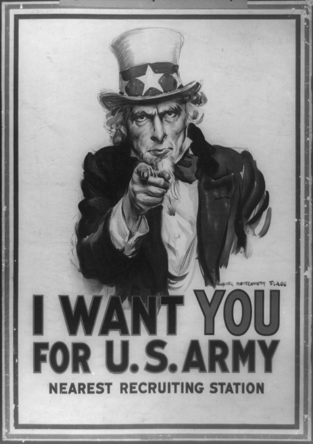 I want you for U.S. Army nearest recruiting station / James Montgomery Flagg., 1917 — vintage poster