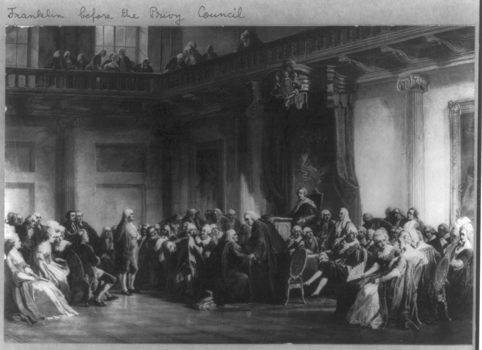 [Benjamin Franklin, 1706-1790, standing before the Privy Council, 1766] — historic image
