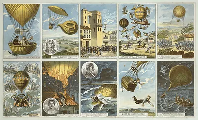 [Collecting cards with pictures of events in ballooning