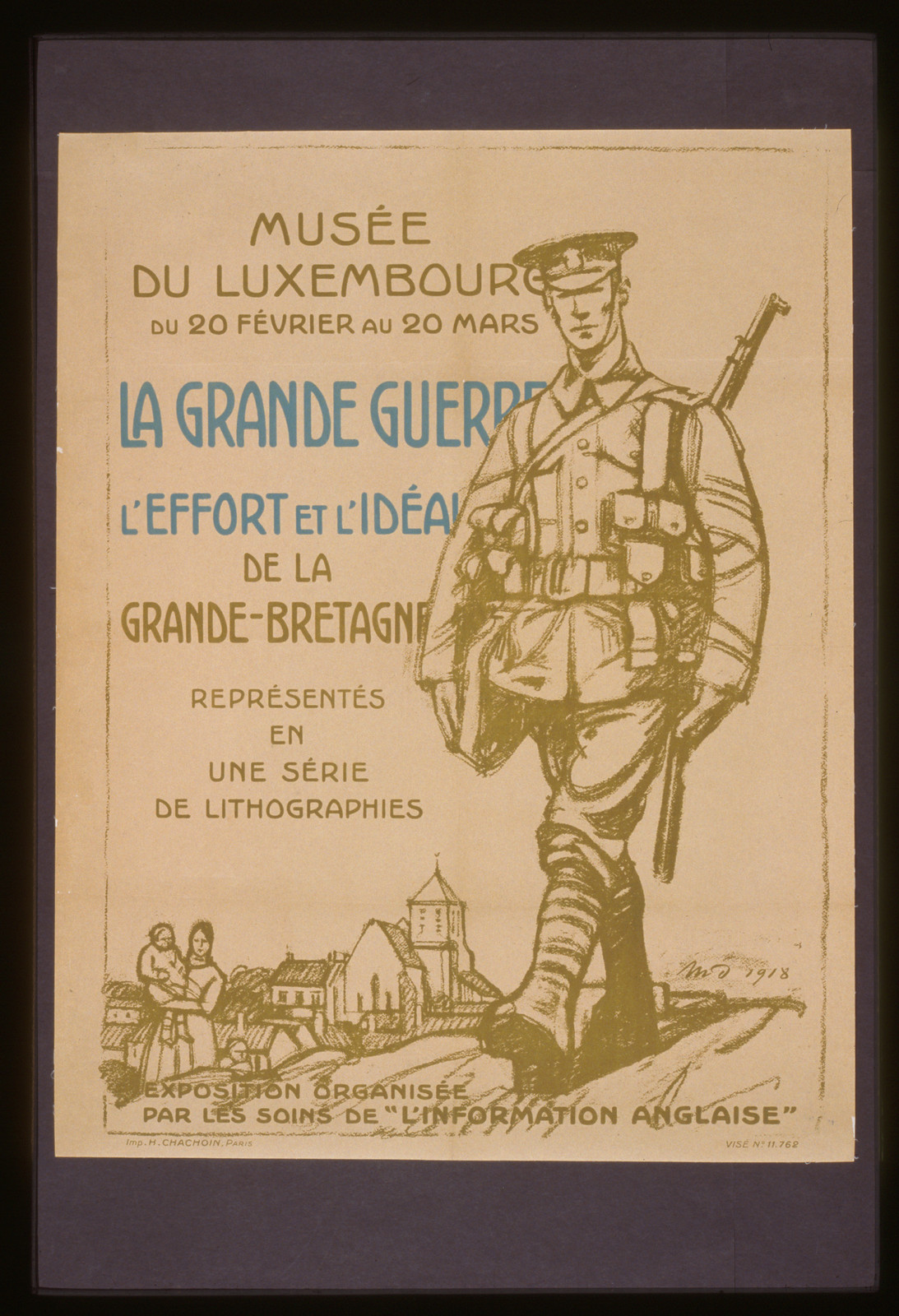 Musée du Luxembourg poster: La Grande Guerre, l'effort et l'idéal, 1918 — vintage poster