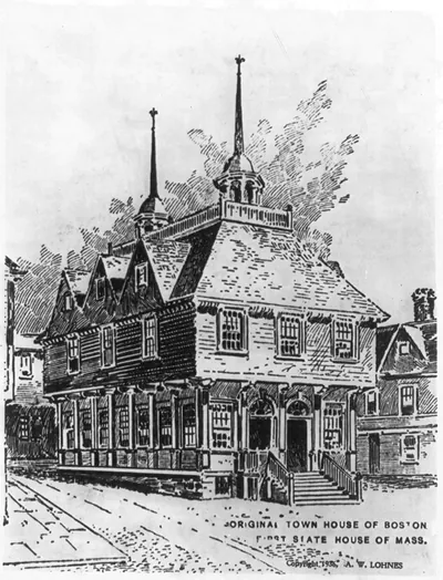 Original Town House of Boston, FIrst State House of Mass.