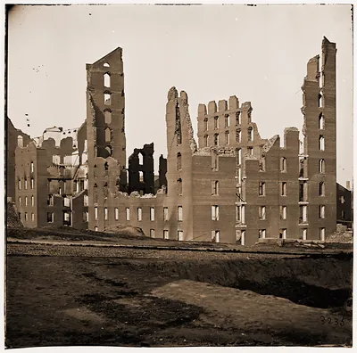 Richmond Virginia. Ruined buildings in the burnt district