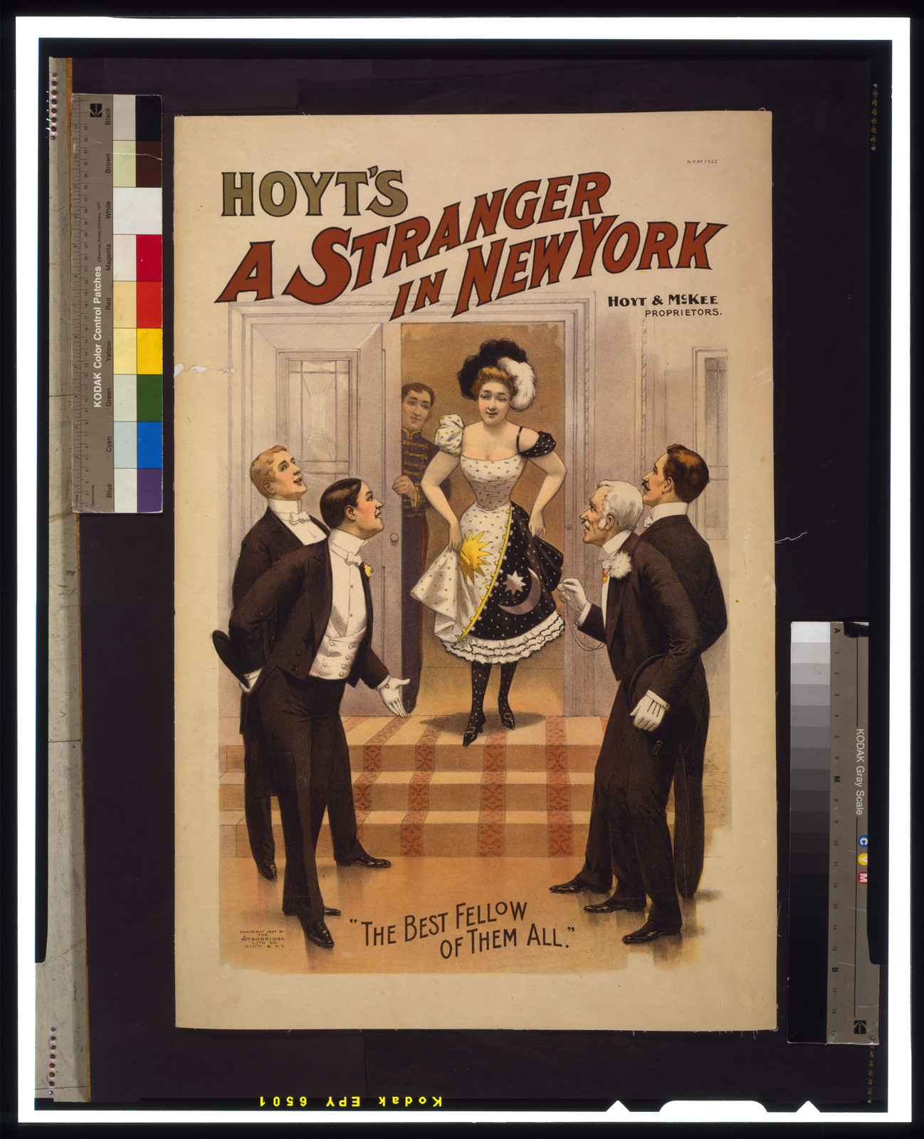 Hoyt's A Stranger in New York theatre poster — vintage poster