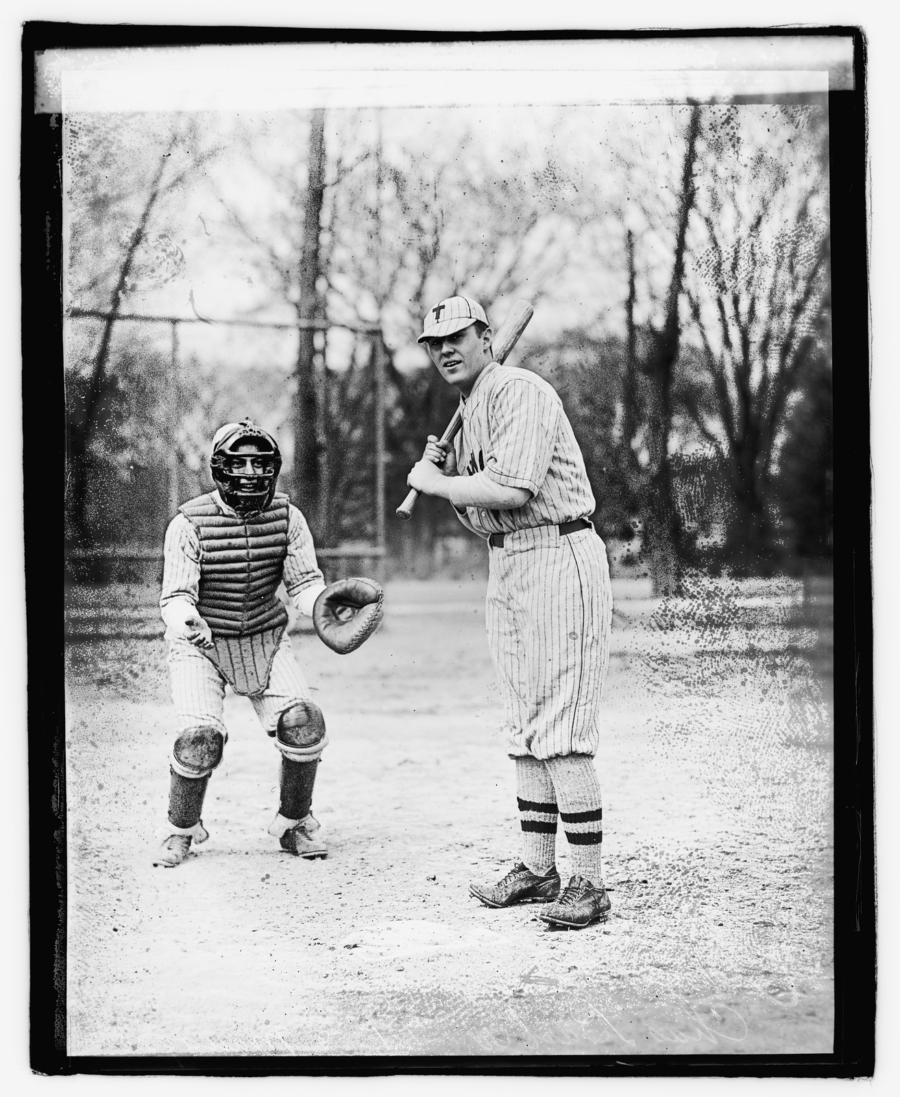 Ben April, catcher & Chas. Barker, Tech., '23, [19]23. — historic photograph