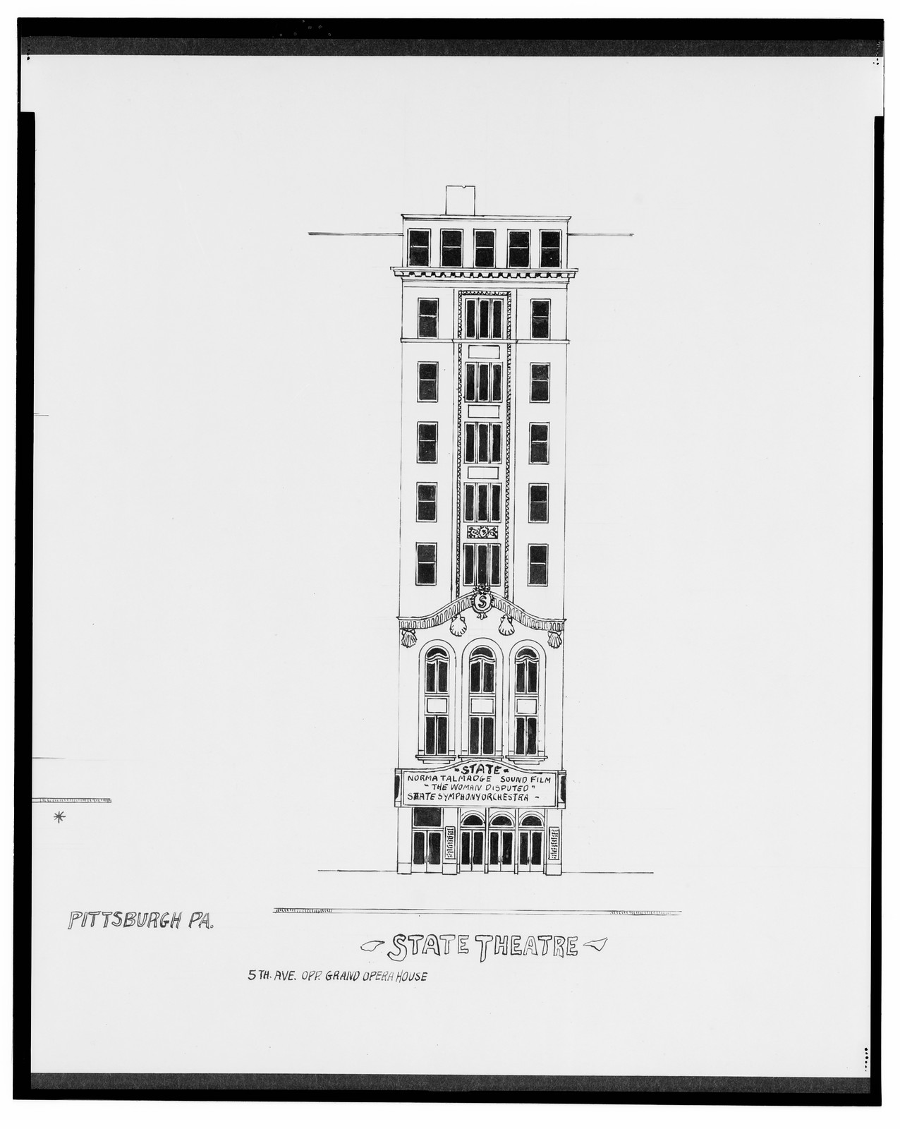 [Davis Theatre, Smithfield St. and Oliver St., and State Theatre, 5th Ave. opposite Grand Opera House, Pittsburgh, Pennsylvania], And Engineering (ADE) Drawings — vintage poster