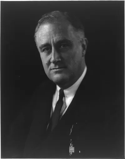 [Franklin Delano Roosevelt, head-and-shoulders portrait, facing slightly left]