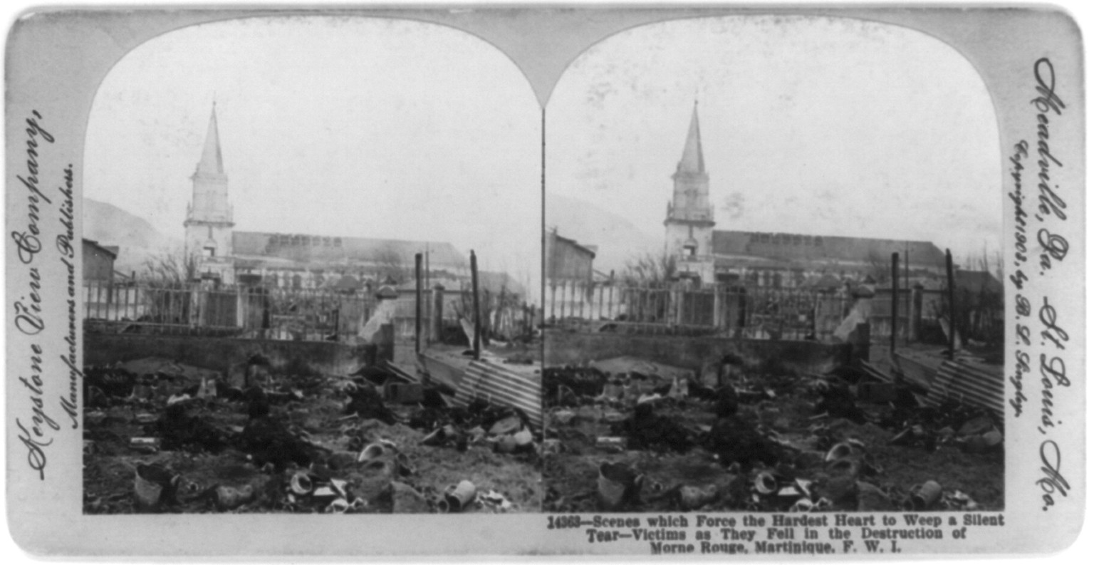 Stereograph of ruined church and debris, Reims, France, 1918 — stereograph