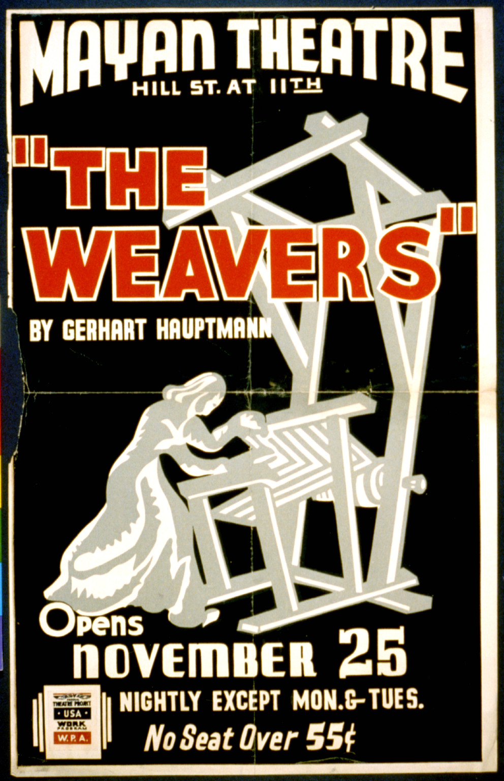 The weavers by Gerhart Hauptmann opens November 25, 1936 — vintage poster