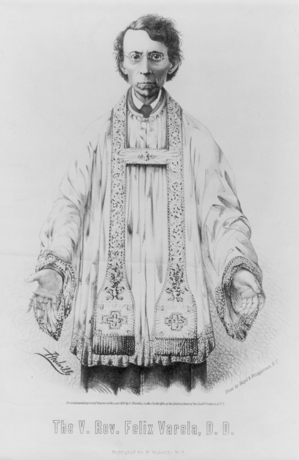 The V. Rev. Felix Varela, D.D., c1853. — historic print
