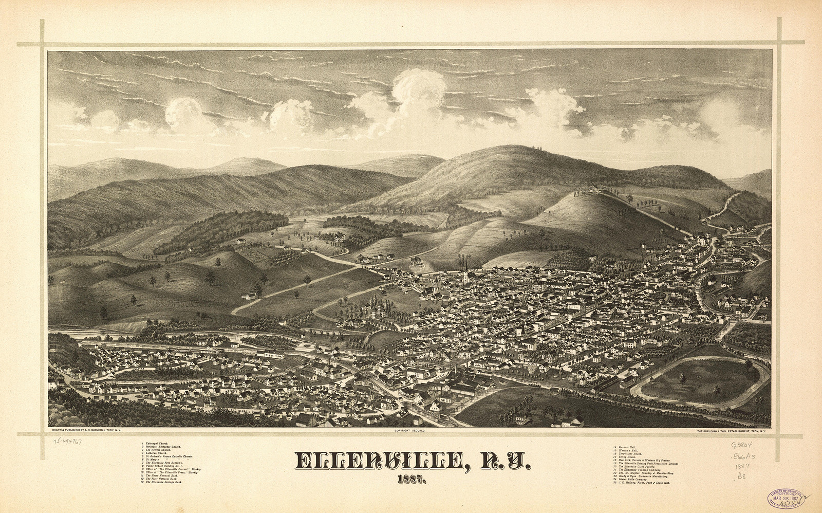 Ellenville, New York, 1887, 1887 — antique map
