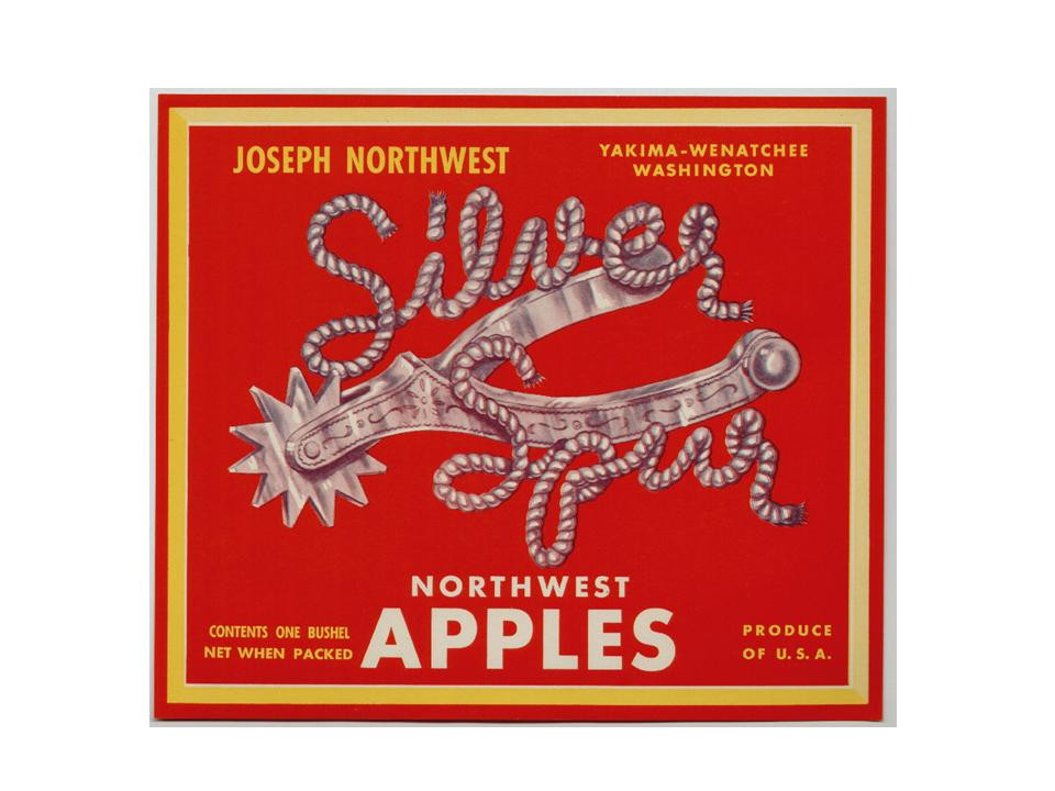 Silver Spur Northwest Apples crate label — historic image