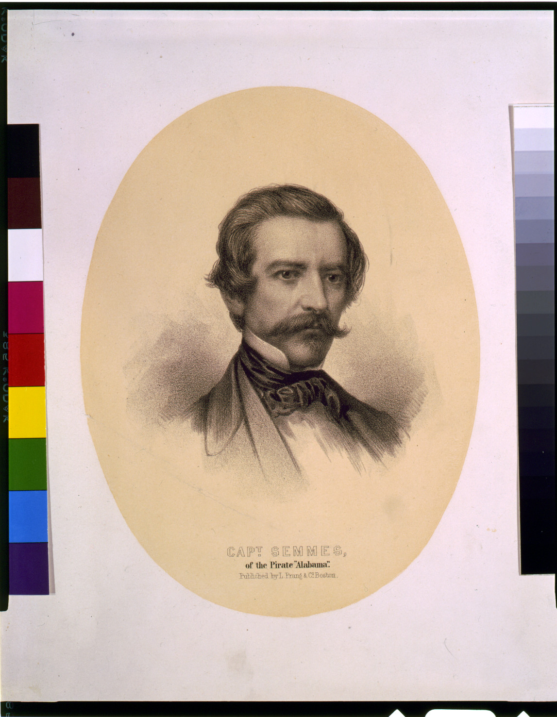Capt. Semmes, of the pirate Alabama"", Boston : L. Prang & Co., [between 1862 and 1865]. — antique lithograph