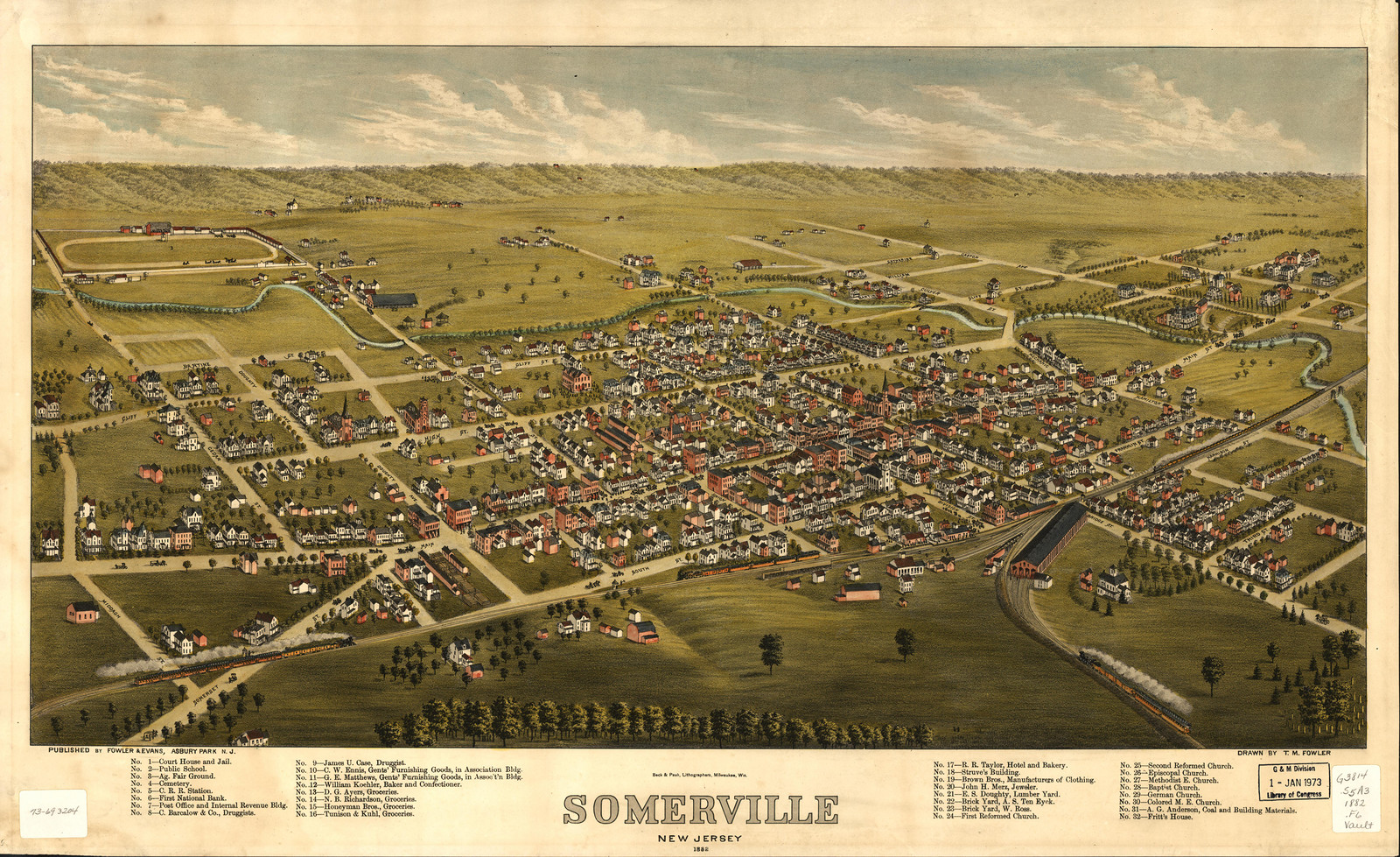 Somerville, New Jersey, 1882, 1882 — antique map