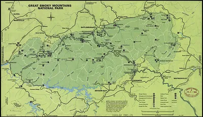 Great Smoky Mountains National Park map, 1980