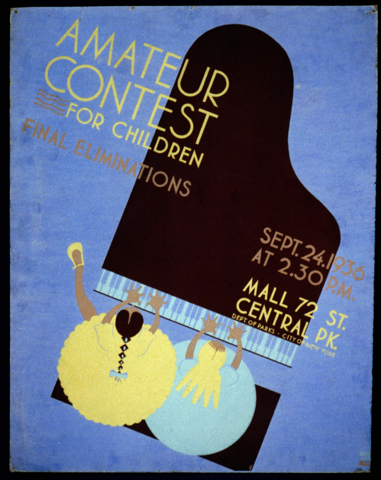 Amateur contest for children Final eliminations Sept. 24 1936., 1936 — vintage poster