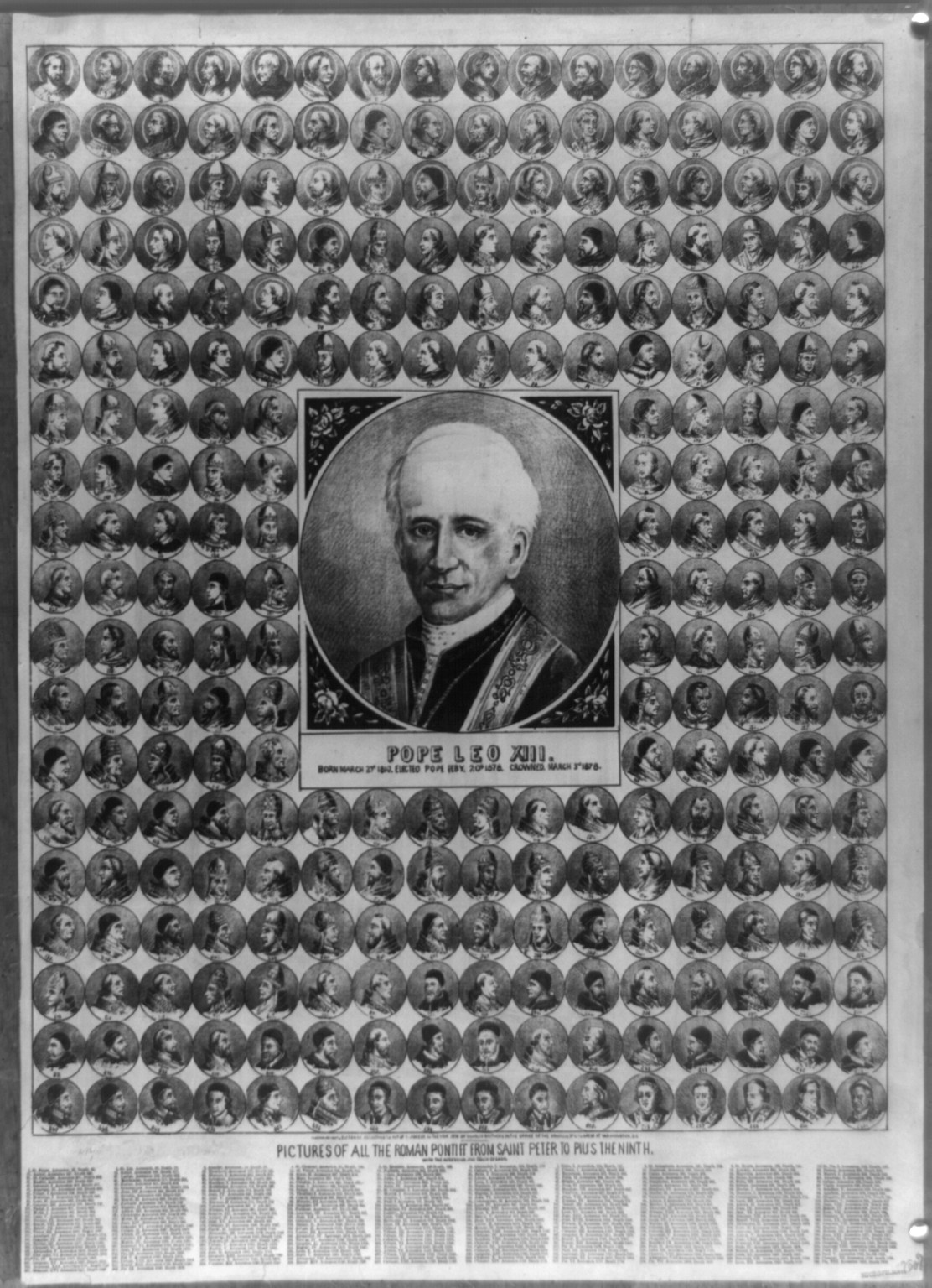 Pictures of all the Roman Pontiff from Saint Peter to Pius the Ninth, c1878. — historic print